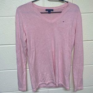 Pink Tommy Hilfiger, v neck sweater.